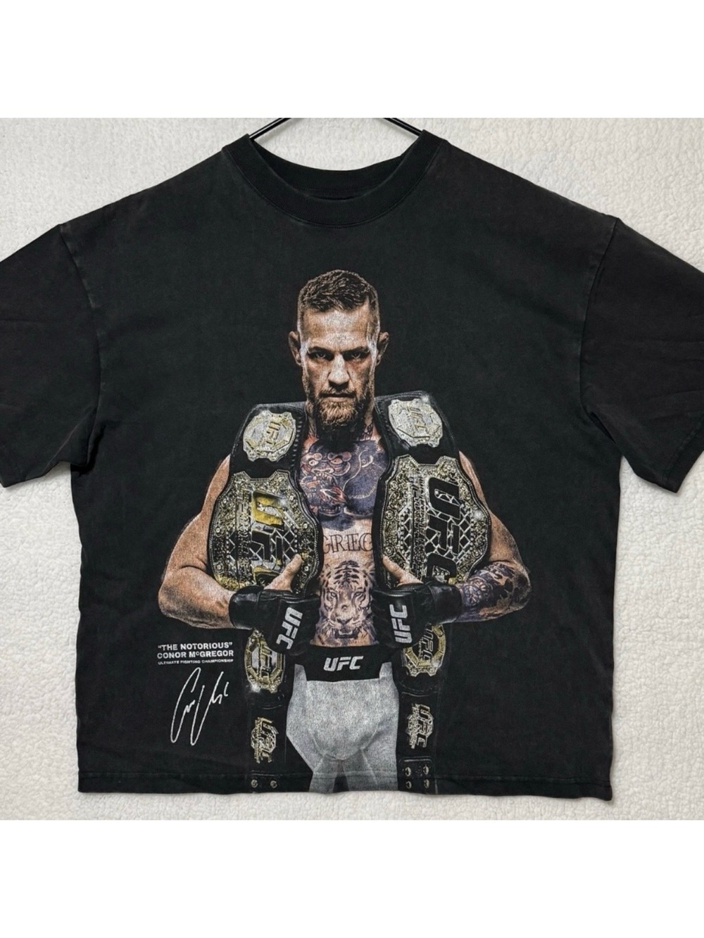 UFC Conor McGregor The Notorious Champion Distressed Cropped Tee Men’s Women’s